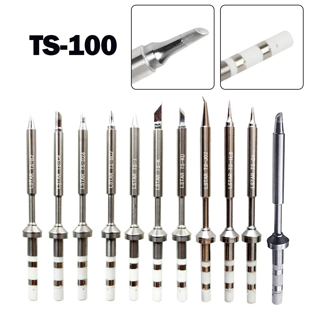 TS100 Soldering Iron Tips Lead-Free Welding Tips Head Electric Solding Replacement Accessories TS-B2/BC2/BC3/C/C1/D24/I/ILS/JL02
TS100 Soldering Iron Tips Lead-Free Welding Tips Head Electric Solding Replacement Accessories TS-B2/BC2/BC3/C/C1/D24/I/ILS/JL02