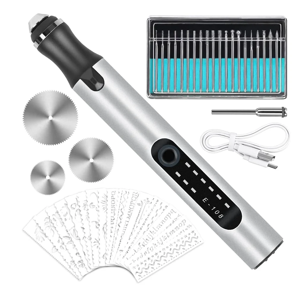 Engraving Pen Electric Engraving Tool Kit USB Rechargeable Engraver Etching Pen Micro-Cordless Carve Tool for DIY Art
Engraving Pen Electric Engraving Tool Kit USB Rechargeable Engraver Etching Pen Micro-Cordless Carve Tool for DIY Art
