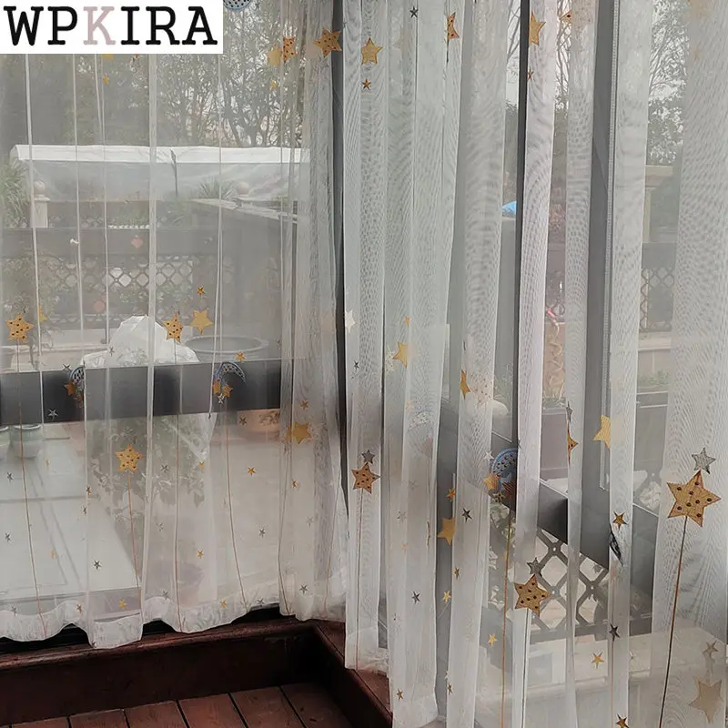 Modern Cartoon Stars Moon Embroidery Curtain for Kids Baby Bedroom Sheer Voile Drape Finished Living Room Partition S782#E
Modern Cartoon Stars Moon Embroidery Curtain for Kids Baby Bedroom Sheer Voile Drape Finished Living Room Partition S782#E