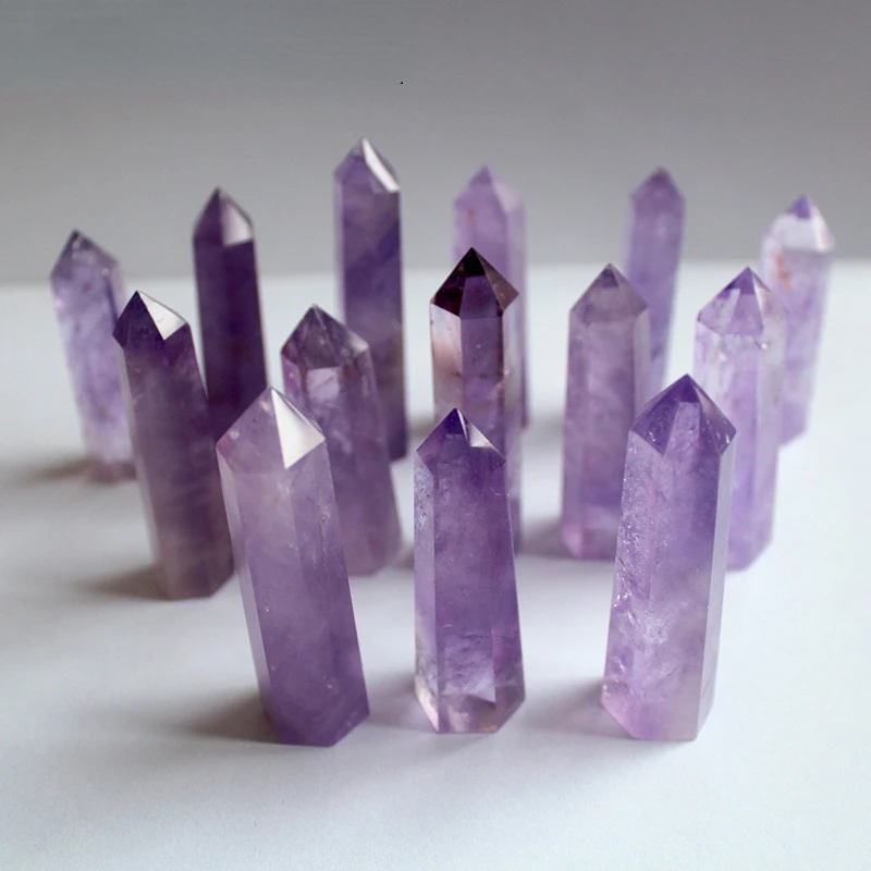 Beautiful Natural crystal column Amethyst raw stone grinding high quality crystal handicraft six prism ZH39
Beautiful Natural crystal column Amethyst raw stone grinding high quality crystal handicraft six prism ZH39