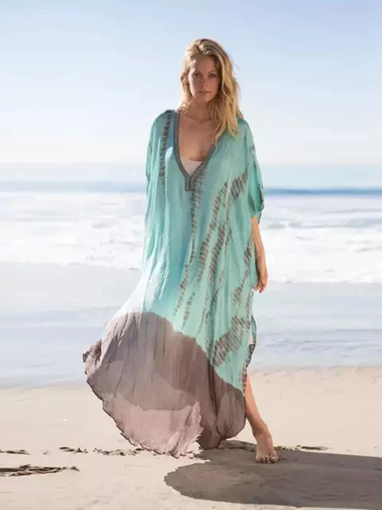 Tie Dye Beach Outfits Printed Chiffon Bikini Cover Ups for Swimwear Women Robe De Plate Swimming Suits Maxi Dresses Beachwear 
Tie Dye Beach Outfits Printed Chiffon Bikini Cover Ups for Swimwear Women Robe De Plate Swimming Suits Maxi Dresses Beachwear