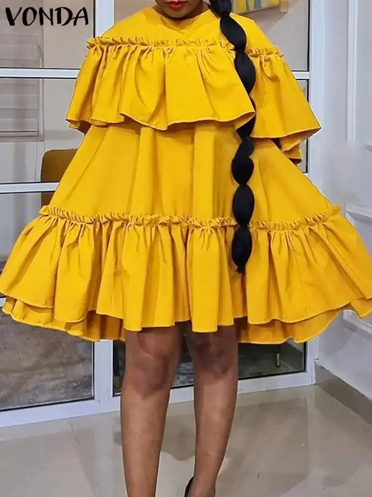 VONDA Bohemian Mini Dress Women Vintage Half Sleeve Robe Holiday Ruffled Vestidos Crew Neck Pleated Midi Sundress Oversize
VONDA Bohemian Mini Dress Women Vintage Half Sleeve Robe Holiday Ruffled Vestidos Crew Neck Pleated Midi Sundress Oversize