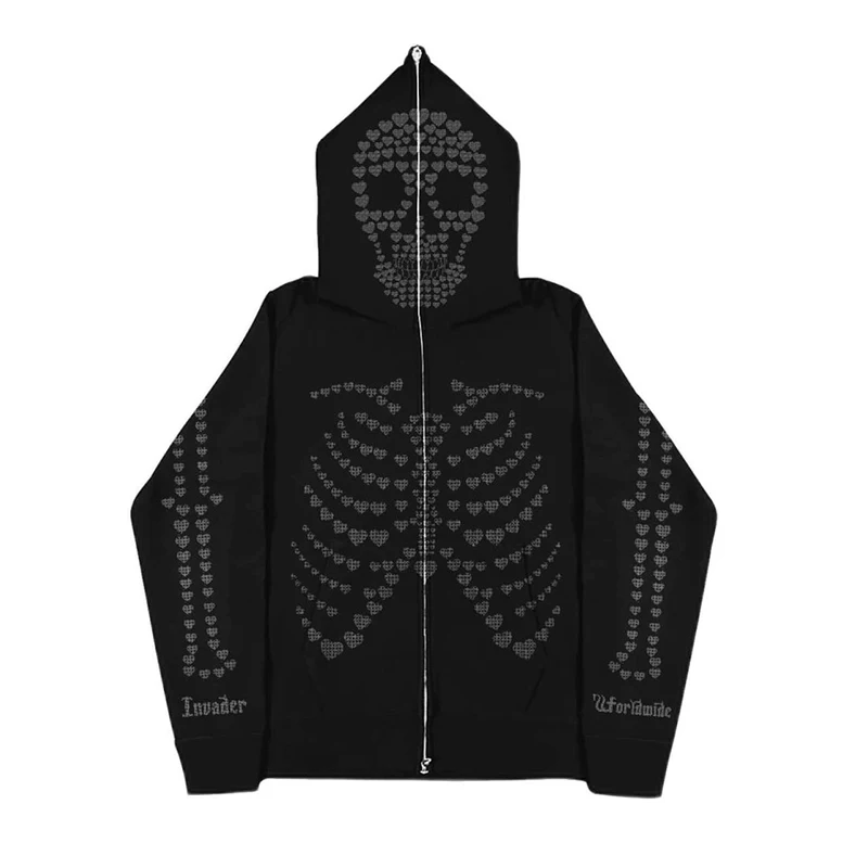 y2k style Fashion Skeleton Hoodies Women Gothic Black Zip Up Oversized Sweatshirt Ladies Retro Harajuku Hooded Jacket hoodies
y2k style Fashion Skeleton Hoodies Women Gothic Black Zip Up Oversized Sweatshirt Ladies Retro Harajuku Hooded Jacket hoodies
