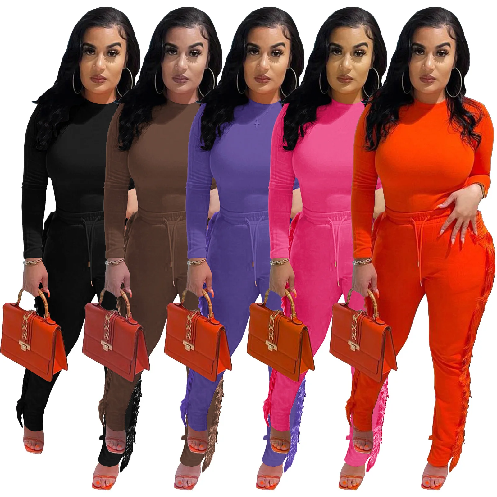 Tassel Two Piece Pants Sets Women Warm Winter Tracksuit Long Sleeve O Neck Top and Drawstring Pants with Pockets Streetwear
Tassel Two Piece Pants Sets Women Warm Winter Tracksuit Long Sleeve O Neck Top and Drawstring Pants with Pockets Streetwear
