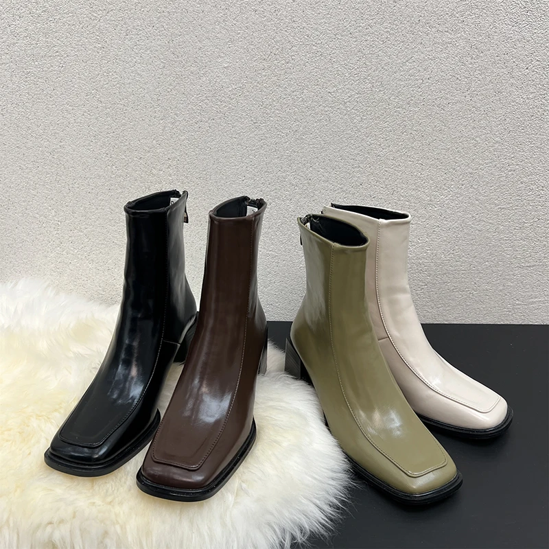 Square Toe Women Ankle Boots 2022 Winter Autumn Short Boots Black Brown Green White Back Zipper Thick Square High Heels 35-39
Square Toe Women Ankle Boots 2022 Winter Autumn Short Boots Black Brown Green White Back Zipper Thick Square High Heels 35-39