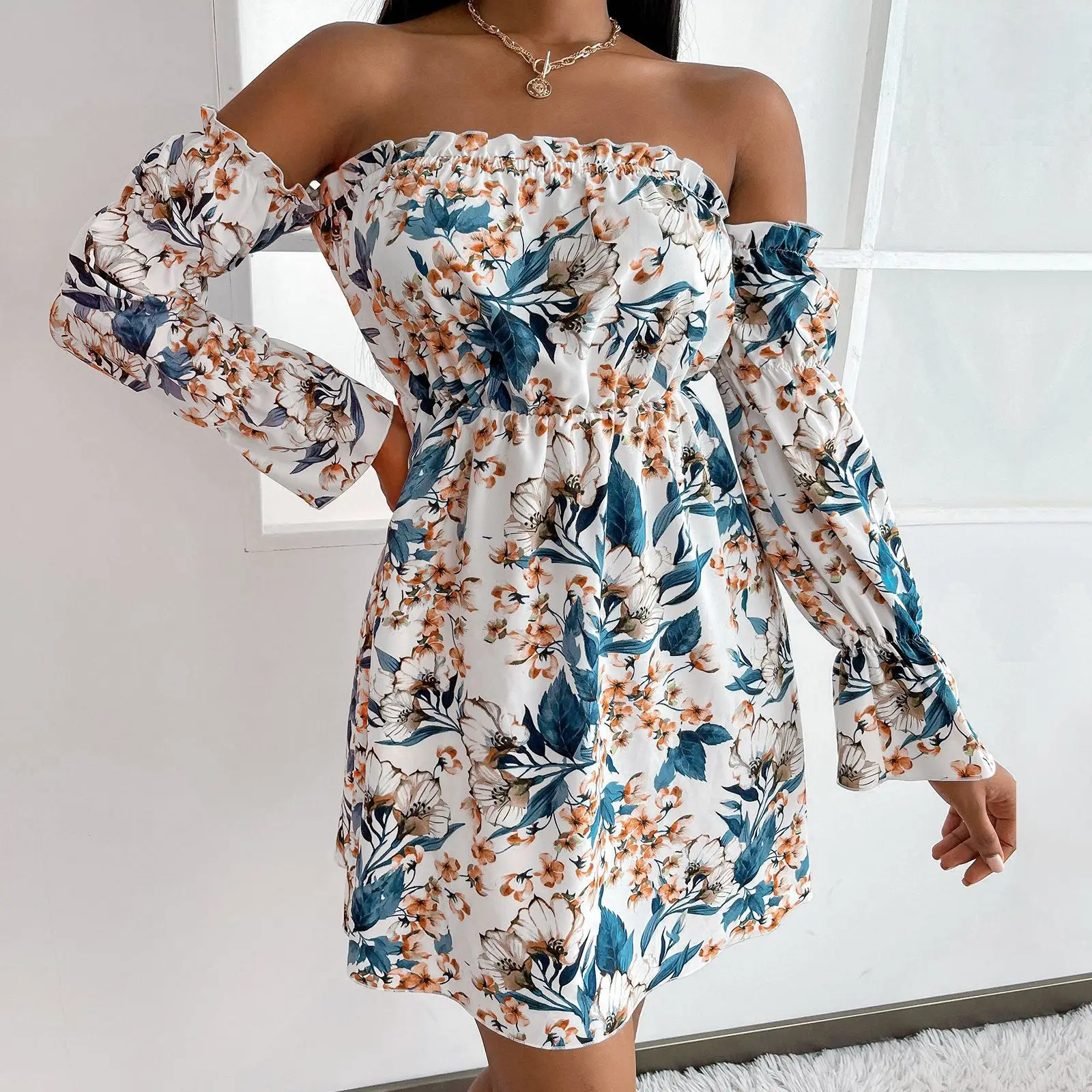 Spring/Summer 2022 New Wrap-Around Skirt European and American Women's Temperament Commuting White Printed Dress
Spring/Summer 2022 New Wrap-Around Skirt European and American Women's Temperament Commuting White Printed Dress