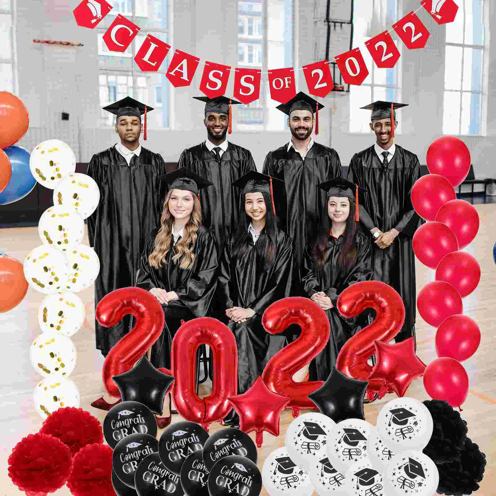 1 Set Graduation Theme Balloons Banners Layout Prop Decorations for Graduation Party
1 Set Graduation Theme Balloons Banners Layout Prop Decorations for Graduation Party