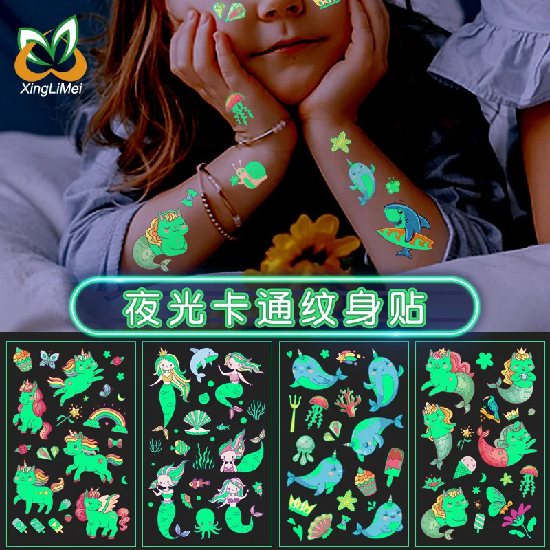 2Pcs Luminous Tattoo Sticker Children Arm Face Glowing Tattoo Children Body Art Tattoo Dinosaur Pirate Unicorn Mermaid Tattoo
2Pcs Luminous Tattoo Sticker Children Arm Face Glowing Tattoo Children Body Art Tattoo Dinosaur Pirate Unicorn Mermaid Tattoo