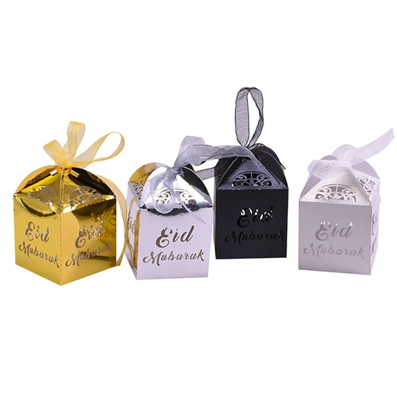 50pcs EID Candy Box MUBARAK Gift Bag with Ribbon Paper Bags Favors for Guests Packaging Box for Muslim Festival Party Decoration
50pcs EID Candy Box MUBARAK Gift Bag with Ribbon Paper Bags Favors for Guests Packaging Box for Muslim Festival Party Decoration