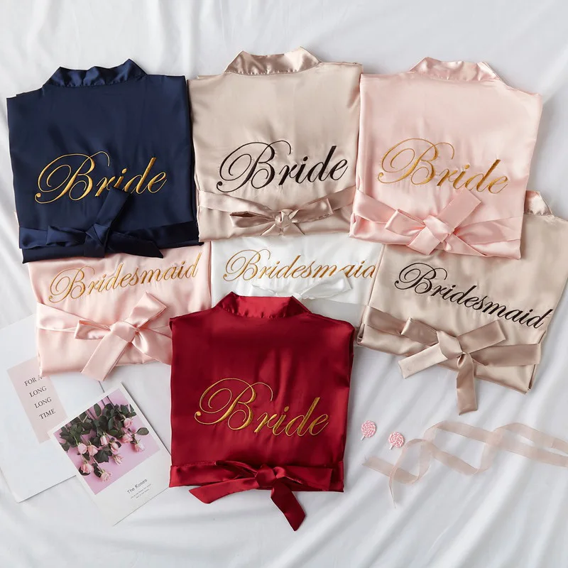 Wedding Decor Bride Bridesmaid Robes Dressing Bathrobe Gown Nightgown Bridesmaid Gift Sleepwear Kimono Bride To Be Decorations
Wedding Decor Bride Bridesmaid Robes Dressing Bathrobe Gown Nightgown Bridesmaid Gift Sleepwear Kimono Bride To Be Decorations