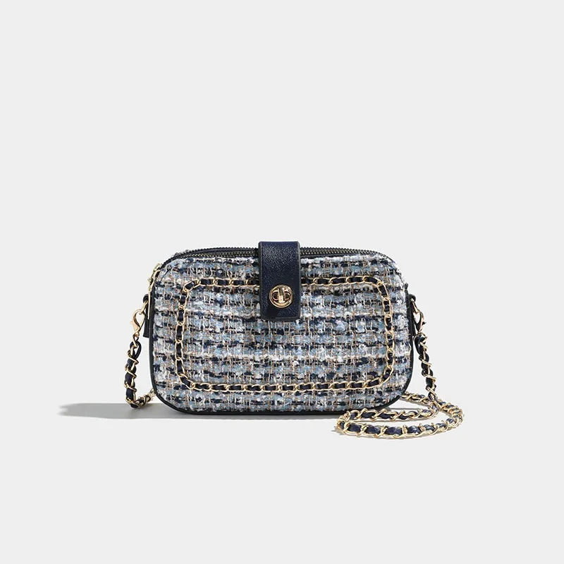 Luxury Designer Purses and Handbags Blue Woolen Fabric Bags for Women Pu Leather Shoulder Messenger Bag Girl's Small Square Bag
Luxury Designer Purses and Handbags Blue Woolen Fabric Bags for Women Pu Leather Shoulder Messenger Bag Girl's Small Square Bag