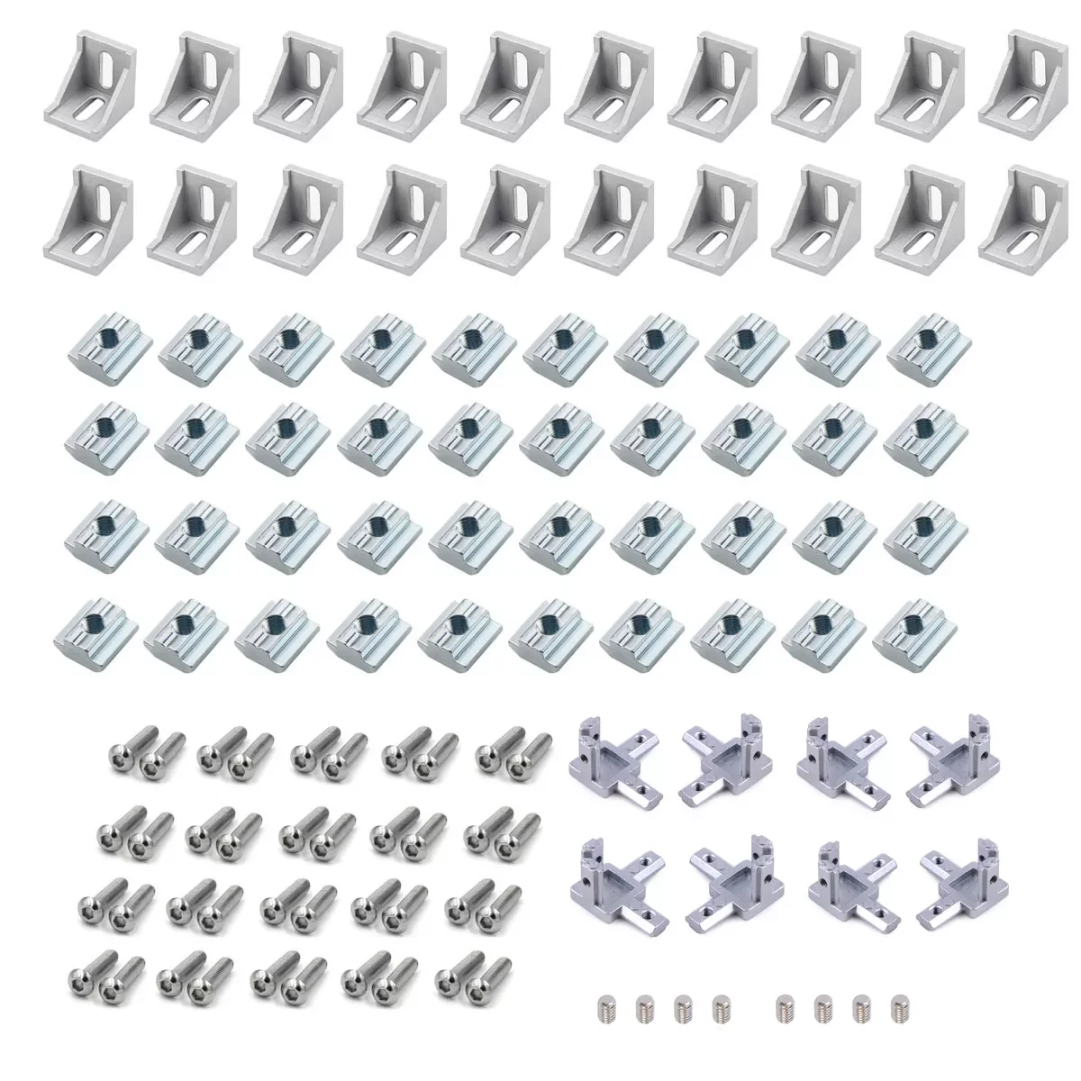1720 Aluminum Profile 2020 3D Printer Builds Connector Bracket +20-M5 Nuts + M5x8mm Hex Socket Cap + Three Way Connectors
1720 Aluminum Profile 2020 3D Printer Builds Connector Bracket +20-M5 Nuts + M5x8mm Hex Socket Cap + Three Way Connectors