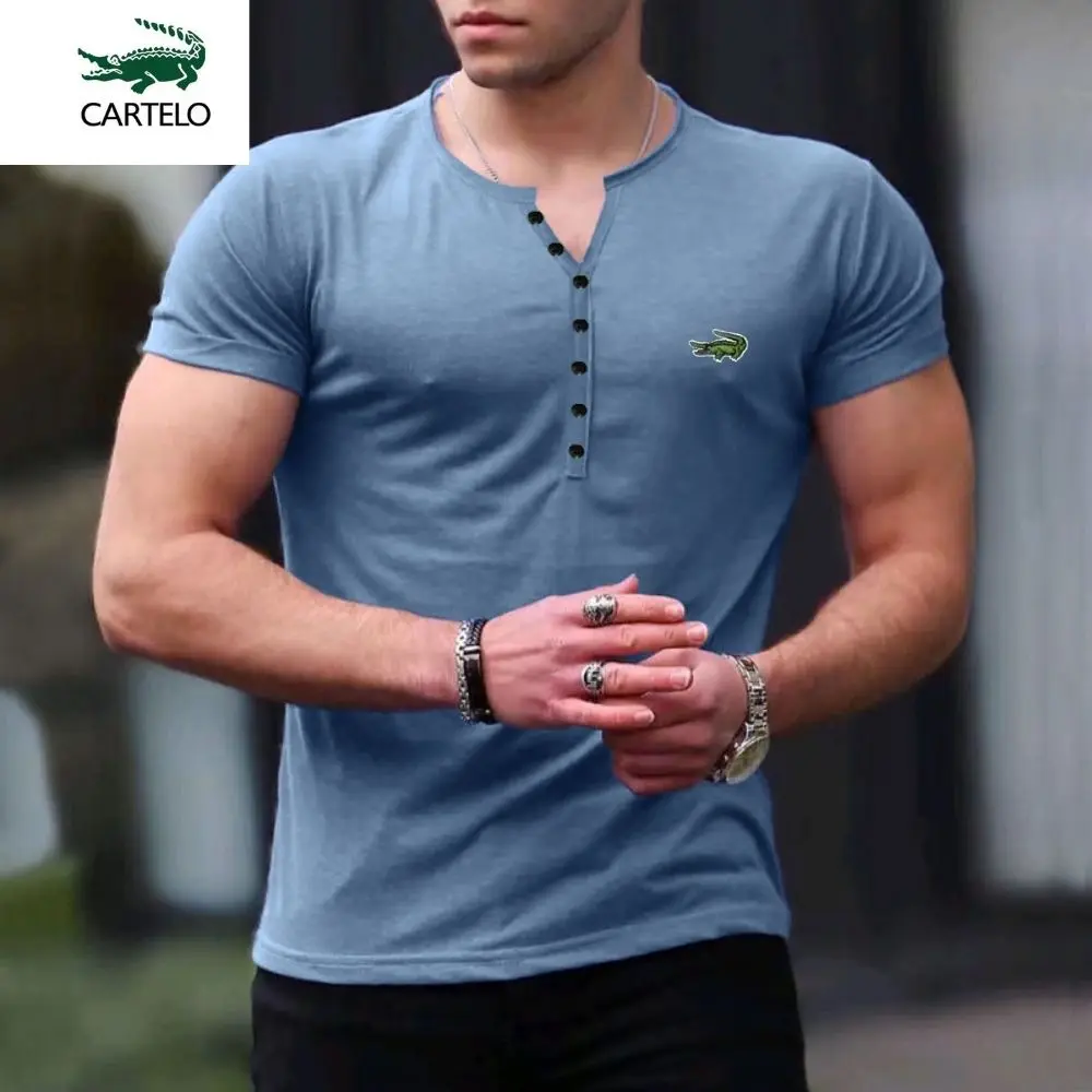 CARTELO 2023 V Collar T-Shirt Men Casual Solid Color short Sleeve TShirt for Men Autumn High Quality Cotton Mens T Shirts
CARTELO 2023 V Collar T-Shirt Men Casual Solid Color short Sleeve TShirt for Men Autumn High Quality Cotton Mens T Shirts