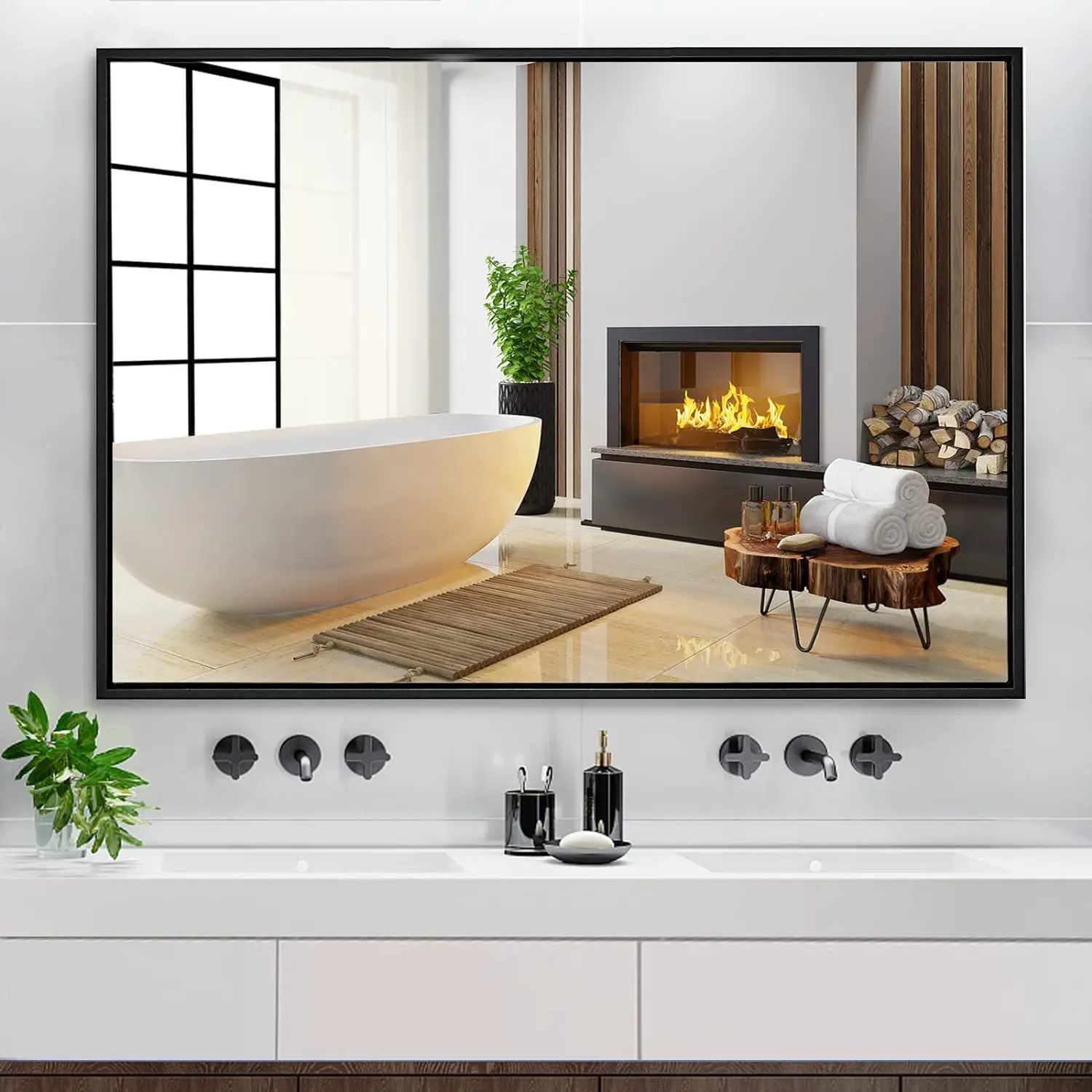 30x40, Rectangle Bathroom Mirror 30 x 40 inch, Black Mirror 40x30, Large Vanity Mirror 30 by 40, Modern Mounted Mirrors, Hungs
30x40, Rectangle Bathroom Mirror 30 x 40 inch, Black Mirror 40x30, Large Vanity Mirror 30 by 40, Modern Mounted Mirrors, Hungs