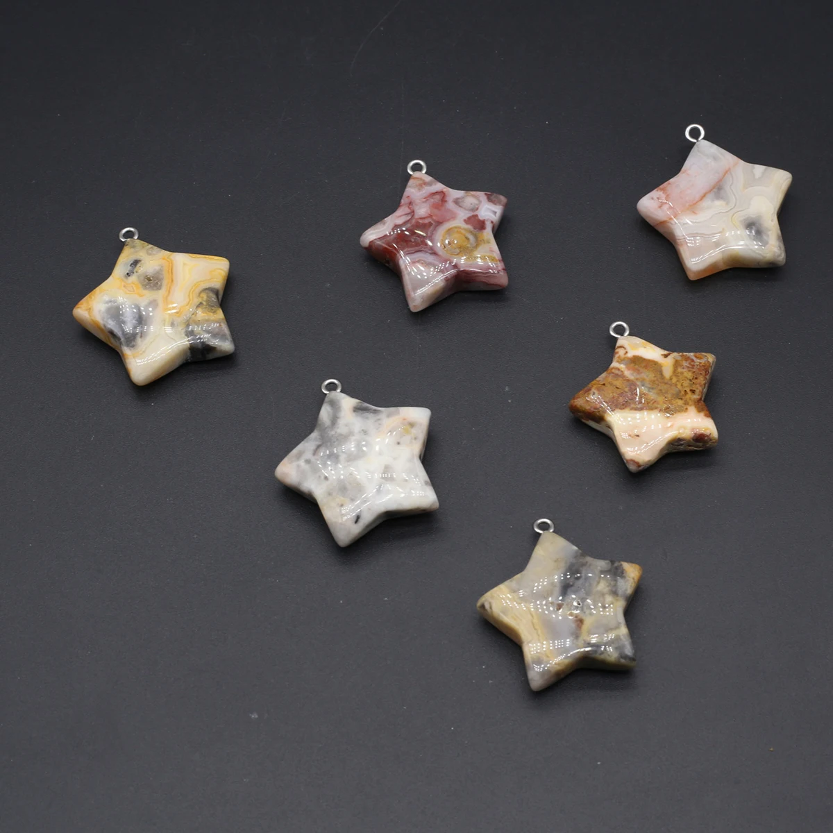 Natural Stone Five-pointed Star Pendants Polished Crazy Agates Crystal for Jewelry Making Diy Women Earring Necklace Gifts
Natural Stone Five-pointed Star Pendants Polished Crazy Agates Crystal for Jewelry Making Diy Women Earring Necklace Gifts