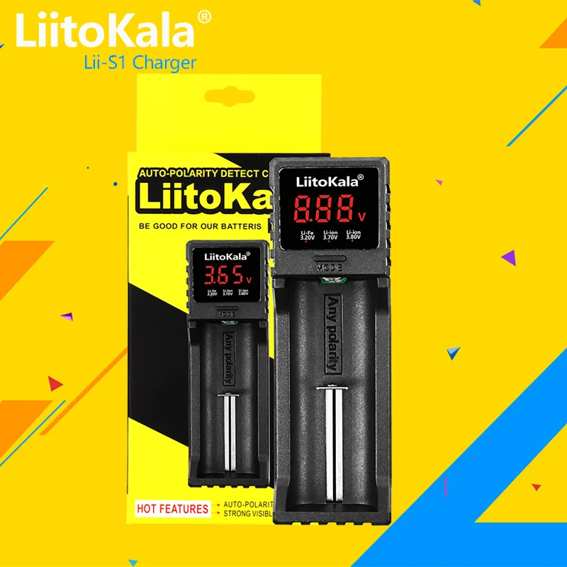 

1-5PCS LiitoKala Lii-S1 18650 Battery Charger For 26650 16340 14500 LiFePO4 1.2V Ni-MH Ni-Cd Rechareable Battery smart charger