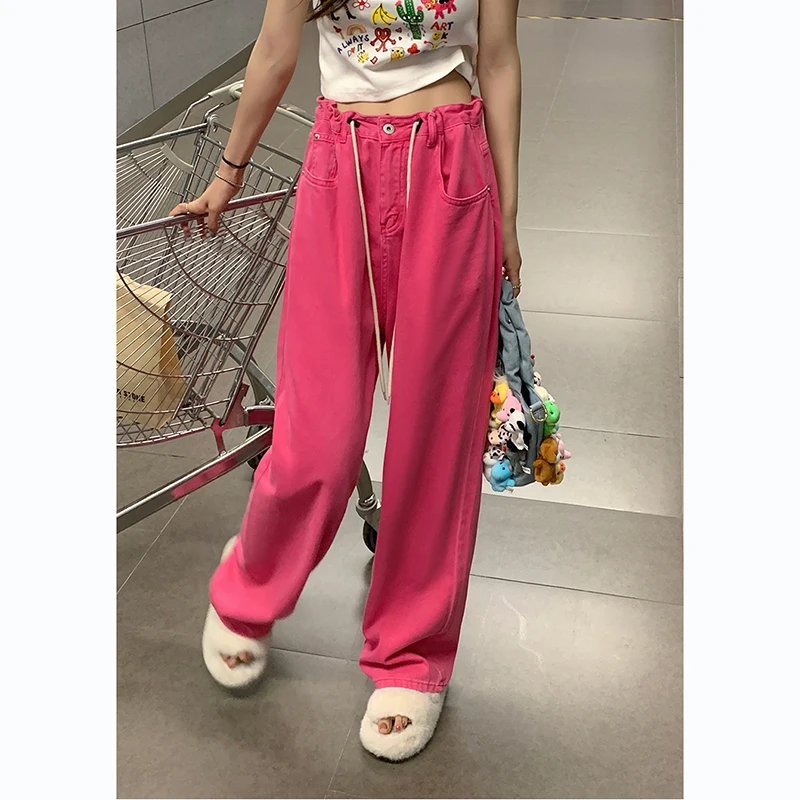 Autumn Pink Denim Jeans Women Casual Kawaii Pants Wide Leg Denim Pants Streetwear Loose Lady Trousers Korean Fashion New
Autumn Pink Denim Jeans Women Casual Kawaii Pants Wide Leg Denim Pants Streetwear Loose Lady Trousers Korean Fashion New