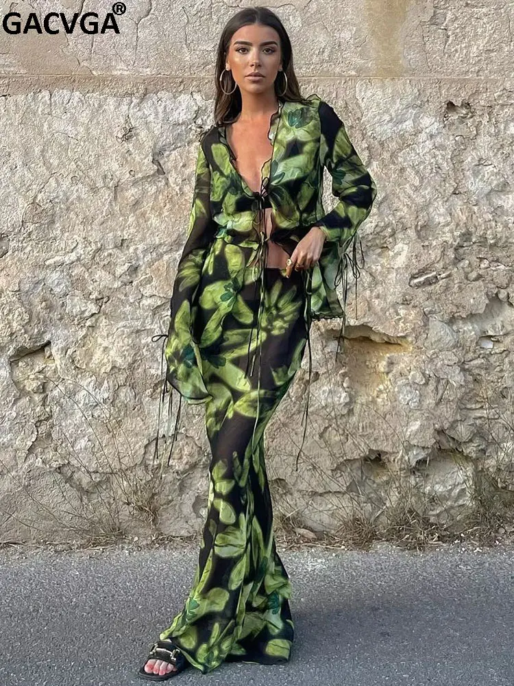 GACVGA Mesh Y2K Print Long Sleeve Shirt Top And Maxi Bodycon Skirt Women Two Piece Set 2023 Summer Beach Party Club Outfits
GACVGA Mesh Y2K Print Long Sleeve Shirt Top And Maxi Bodycon Skirt Women Two Piece Set 2023 Summer Beach Party Club Outfits