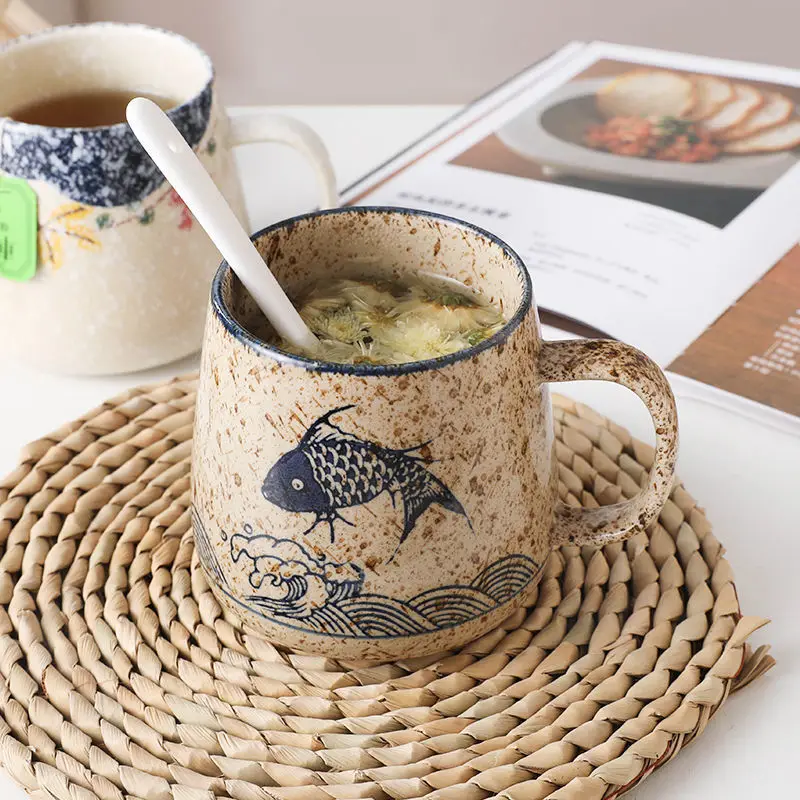 Underglaze Painted Mugs Vintage Ceramic Cups with Lid and Spoon Creative StarBuck Style Coffee Mug Tea Cup Kitchen Accessories
Underglaze Painted Mugs Vintage Ceramic Cups with Lid and Spoon Creative StarBuck Style Coffee Mug Tea Cup Kitchen Accessories