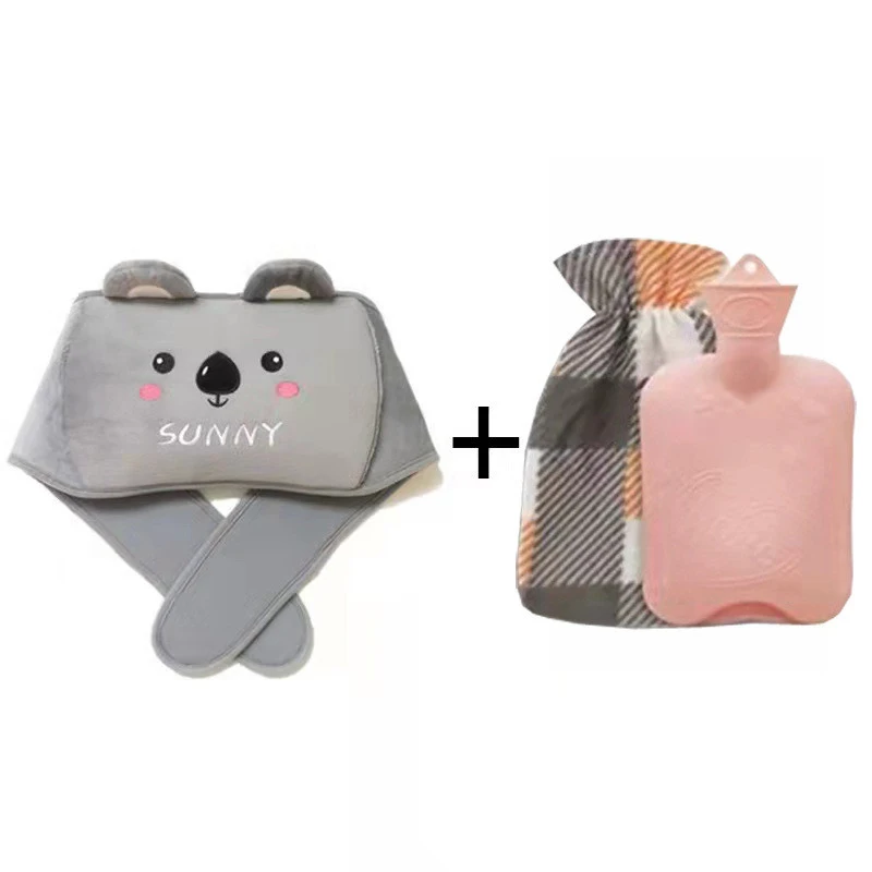 

Hot Water Bottle Bag Rubber Warm Plush Pouch Waist Cover Belt Water-filled Portable Hand Tummy Warmer Home Warming Waist Warmer