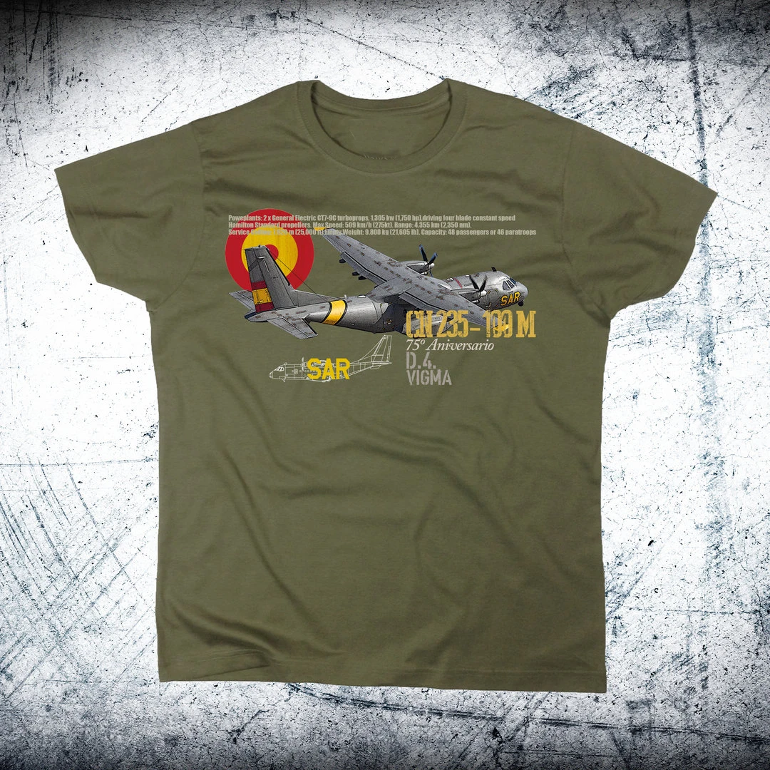 Spanish Air Force 48th Wing CN235 Transport Aircraft T-Shirt. Summer Cotton Short Sleeve O-Neck Mens T Shirt New S-3XL
Spanish Air Force 48th Wing CN235 Transport Aircraft T-Shirt. Summer Cotton Short Sleeve O-Neck Mens T Shirt New S-3XL