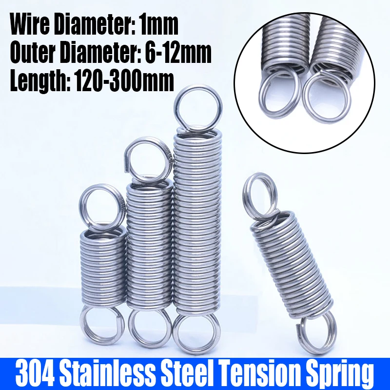 1PCS 1mm Wire Dia 304 Stainless Steel O Ring Hook Extension Spring Tension Spring Coil Spring Dual Hook Spring L=120mm-300mm
1PCS 1mm Wire Dia 304 Stainless Steel O Ring Hook Extension Spring Tension Spring Coil Spring Dual Hook Spring L=120mm-300mm