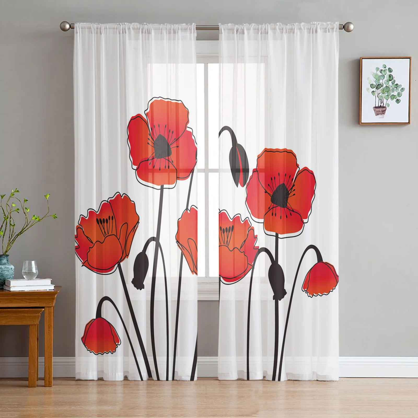 Poppy Plant Nature Tulle Curtains for Bedroom Balcony Home Decor Sheer Curtain for Kitchen Living Room Windows Printed Drapes
Poppy Plant Nature Tulle Curtains for Bedroom Balcony Home Decor Sheer Curtain for Kitchen Living Room Windows Printed Drapes
