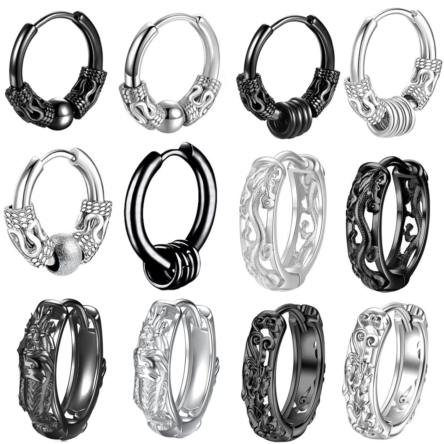 1 Pair Men's Stainless Steel Hoop Earrings Fashion Personality Hip Hop Earrings Unisex Hip Hop Jewelry Accessories
1 Pair Men's Stainless Steel Hoop Earrings Fashion Personality Hip Hop Earrings Unisex Hip Hop Jewelry Accessories