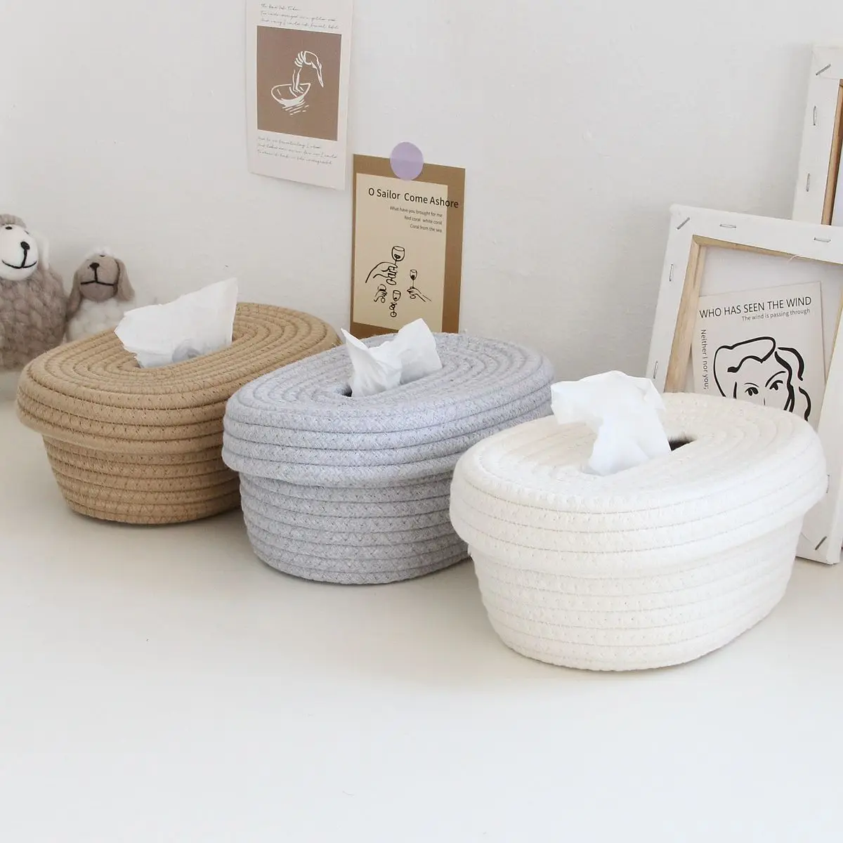 Simple cotton rope woven tissue box food storage box desktop storage box pumping paper box hand wash furniture household items.
Simple cotton rope woven tissue box food storage box desktop storage box pumping paper box hand wash furniture household items.