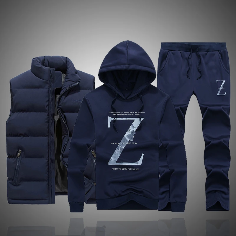 3PCS Vest Suit Men Tracksuit Spring Autumn Mens Set Fleece Vest+Hoodie+Pants Streetwear Fashion Casual Track Suit Men Clothing
3PCS Vest Suit Men Tracksuit Spring Autumn Mens Set Fleece Vest+Hoodie+Pants Streetwear Fashion Casual Track Suit Men Clothing