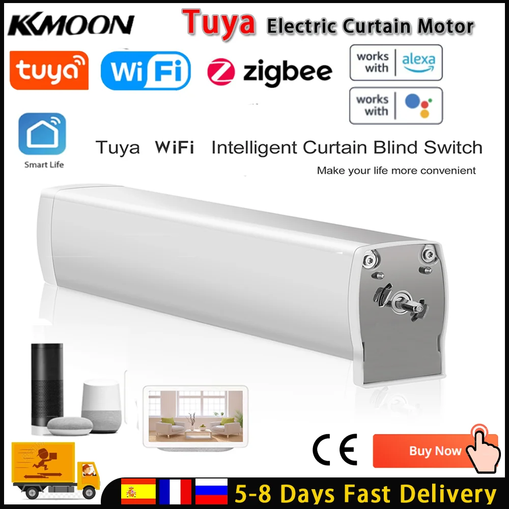 Умный двигатель для штор Tuya Zigbee автоматический моторизованный занавесок с