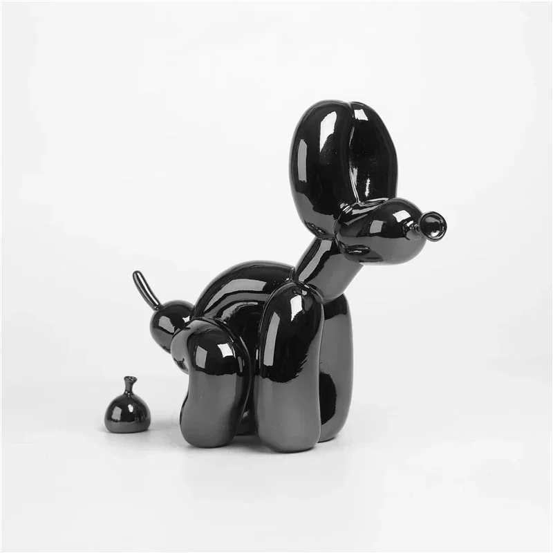 

Nordic Pooping Balloon Dog Sculpture Resin Animal Doggy Statue Home Decoration Living Room Crafts Decor Sculptures and Figurines