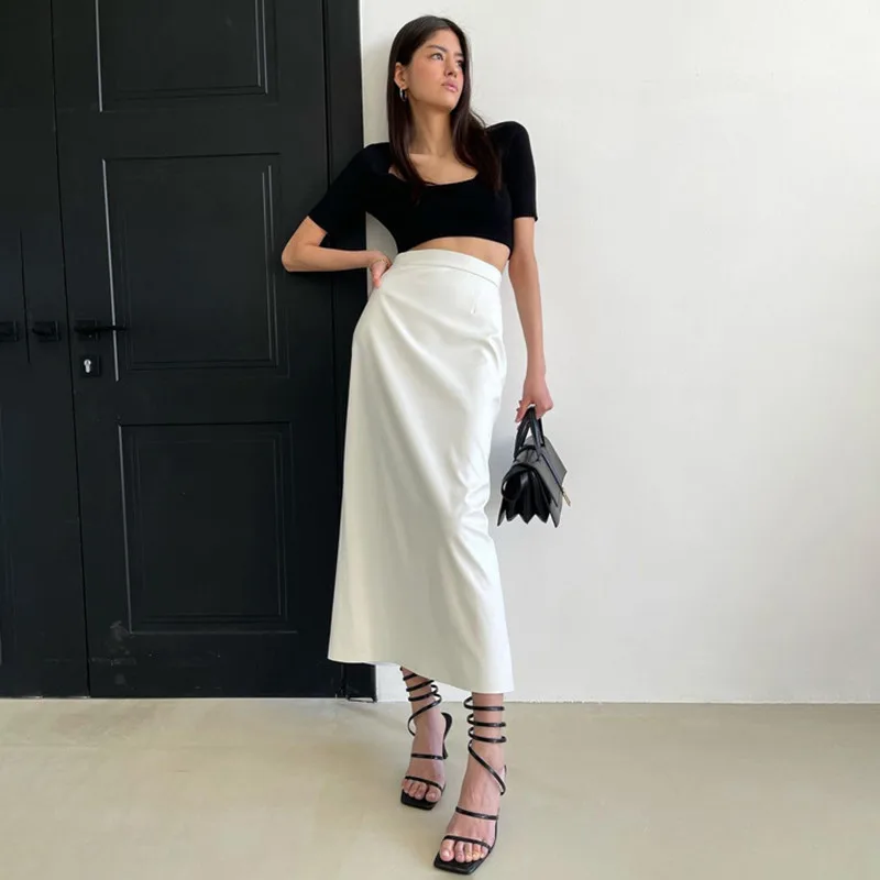 2022 Women's Early Autumn High Waist Casual Wrap Hip Skirt Women's Silk Slippery Medium Length Dress Ice Silk White
2022 Women's Early Autumn High Waist Casual Wrap Hip Skirt Women's Silk Slippery Medium Length Dress Ice Silk White