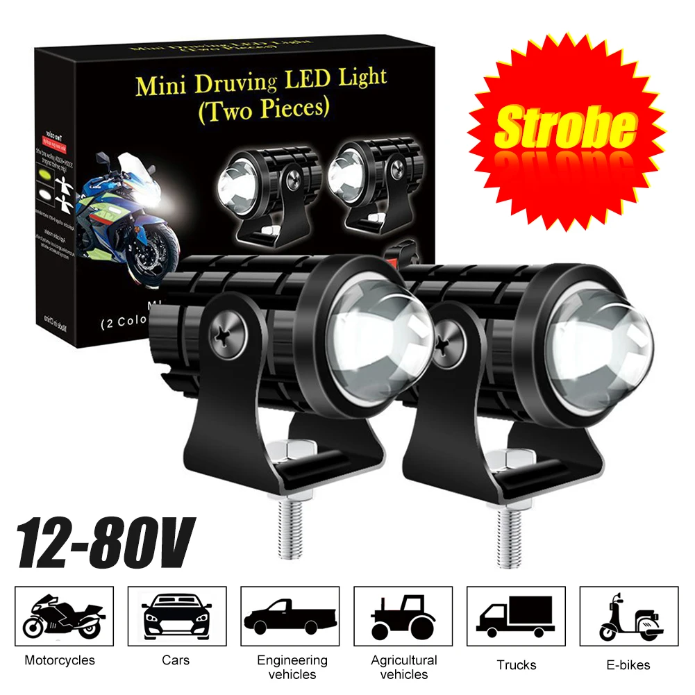 Universal Motorcycle LED Spot Lights 12-80V Super Bright Fisheye Lens LED Moto Fog Auxiliary Headlight White+Yellow Lighting
Universal Motorcycle LED Spot Lights 12-80V Super Bright Fisheye Lens LED Moto Fog Auxiliary Headlight White+Yellow Lighting