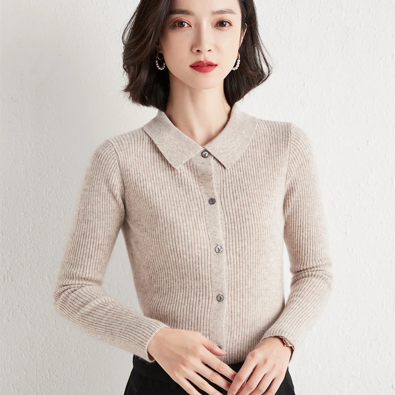 Cardigan Women's Sweater POLO Collar Short Jacket Slim Solid Color Bottoming Shirt 2023 Spring Autumn New Air-Conditioning Shirt
Cardigan Women's Sweater POLO Collar Short Jacket Slim Solid Color Bottoming Shirt 2023 Spring Autumn New Air-Conditioning Shirt