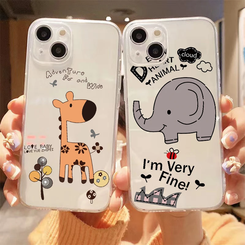Cute Giraffe Elephant For Apple iPhone 13 12 11 Pro Max Mini X XR XS Max SE 6 6S 7 8 Plus Clear Phone Case Back Coque Soft
Cute Giraffe Elephant For Apple iPhone 13 12 11 Pro Max Mini X XR XS Max SE 6 6S 7 8 Plus Clear Phone Case Back Coque Soft