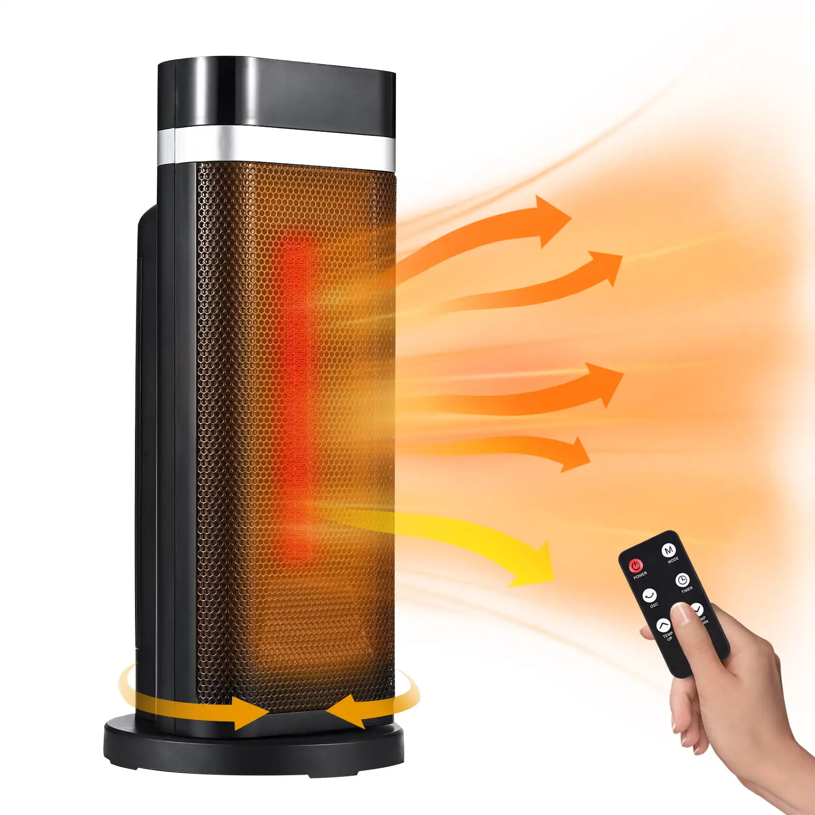 Space Heater, Heaters, 750W/1500W Ceramic Heater Fan, 4 Modes, 12h Timer, with Safe Overheating and Tip Over Protection Heating
Space Heater, Heaters, 750W/1500W Ceramic Heater Fan, 4 Modes, 12h Timer, with Safe Overheating and Tip Over Protection Heating