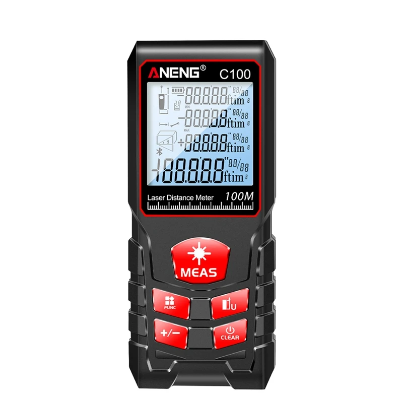 ANENG Laser Rangefinder 330Ft/100M Backlit LCD Laser Measure M/In/Ft IP54 Handheld Laser Rangefinder With Lanyard
ANENG Laser Rangefinder 330Ft/100M Backlit LCD Laser Measure M/In/Ft IP54 Handheld Laser Rangefinder With Lanyard