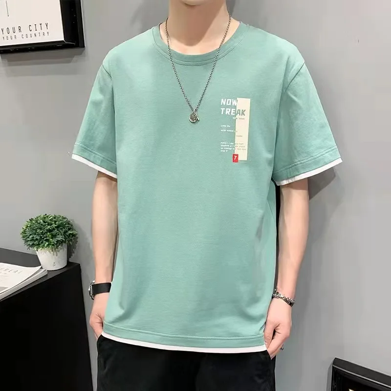Summer men's short-sleeved T-shirt new round neck pullover student base shirt Korean version of casual trend loose top
Summer men's short-sleeved T-shirt new round neck pullover student base shirt Korean version of casual trend loose top