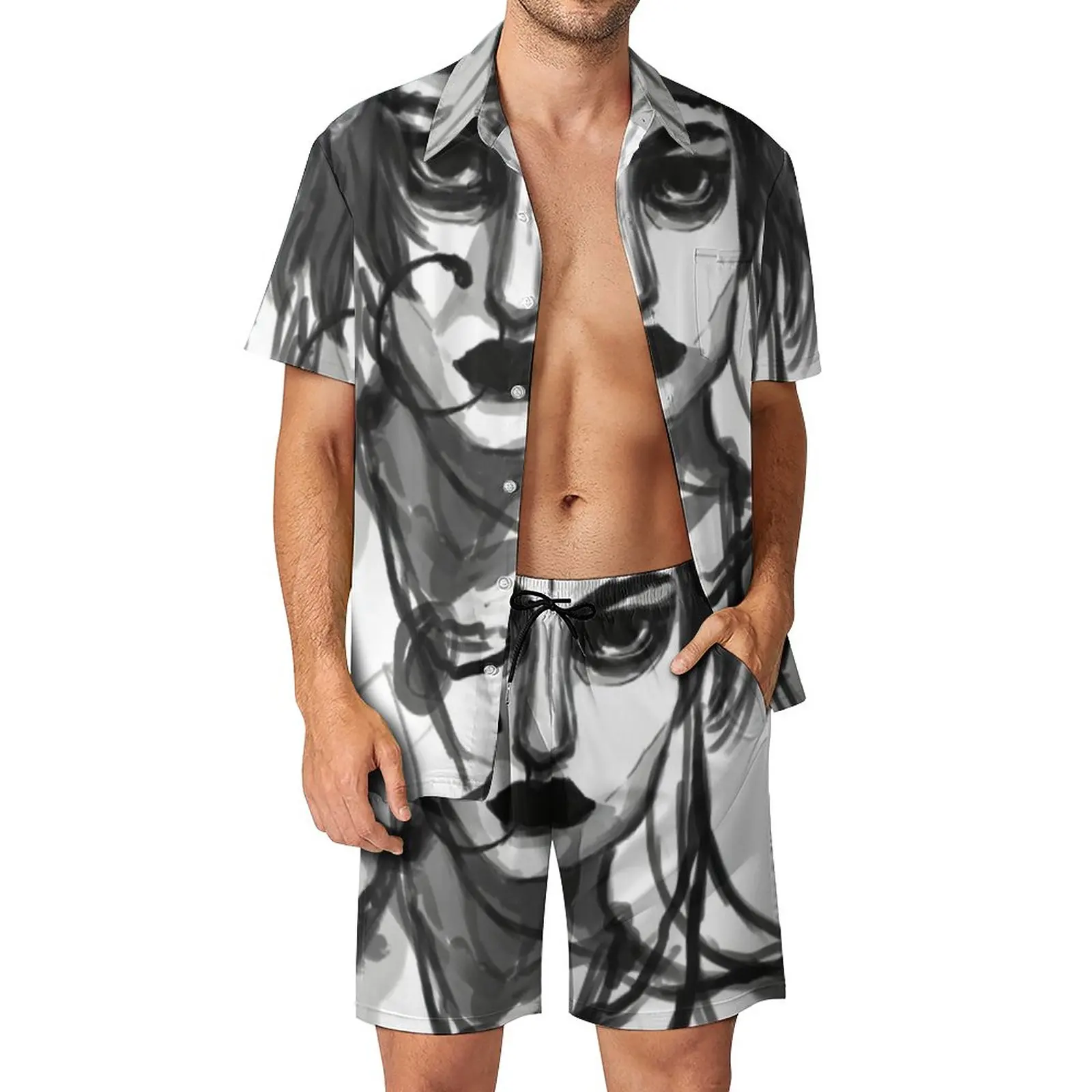 Jibaro Oil Painting Men Sets Love Death Robots Casual Shorts Summer Novelty Vacation Shirt Set Short Sleeve Oversize Suit Gift
Jibaro Oil Painting Men Sets Love Death Robots Casual Shorts Summer Novelty Vacation Shirt Set Short Sleeve Oversize Suit Gift