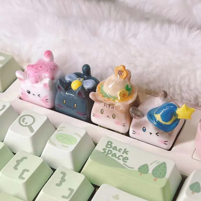 1pc Cute pink bow cat keycaps stoneware clay handmade keycaps three-dimensional ESC keys cross shaft mechanical keyboard keycaps
1pc Cute pink bow cat keycaps stoneware clay handmade keycaps three-dimensional ESC keys cross shaft mechanical keyboard keycaps
