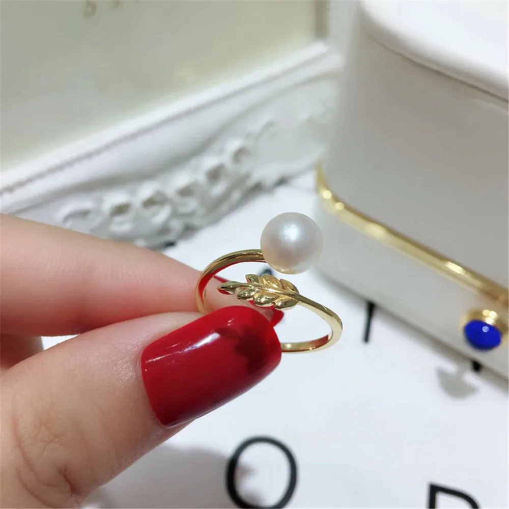 DIY Pearl Accessories S925 Silver Leaf Pearl Jade Ring with Adjustable Empty Holder for 6-8mm Beads
DIY Pearl Accessories S925 Silver Leaf Pearl Jade Ring with Adjustable Empty Holder for 6-8mm Beads