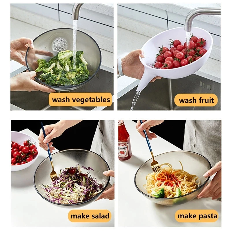 Rice Strainer Strainer Bowl Creative Food Colander Baskets Strainer Plastic Multifunctional Drain Basket Drainer Kitchen Storage
Rice Strainer Strainer Bowl Creative Food Colander Baskets Strainer Plastic Multifunctional Drain Basket Drainer Kitchen Storage