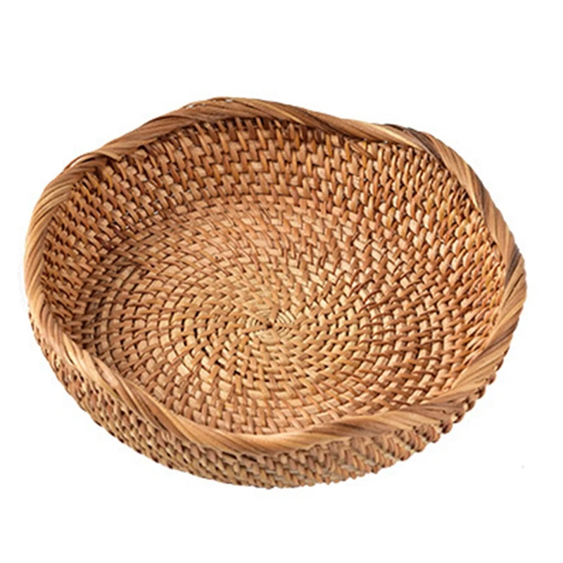 Round Food Storage Basket Fruit Bread Hand-Woven Tea Dessert Serving Plate Kitchen Household Desktop Tray
Round Food Storage Basket Fruit Bread Hand-Woven Tea Dessert Serving Plate Kitchen Household Desktop Tray