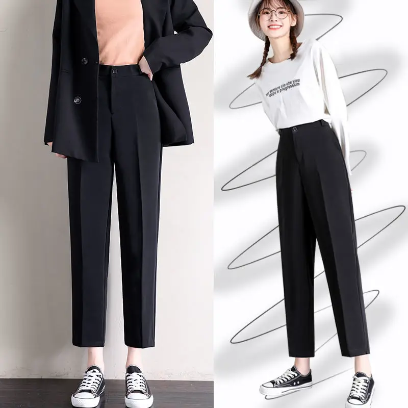 Womens 2022 Spring Autumn Fashion High Waist Loose Pants Female Casual Nine-point Suit Pants Ladies New Solid Color Trousers T47
Womens 2022 Spring Autumn Fashion High Waist Loose Pants Female Casual Nine-point Suit Pants Ladies New Solid Color Trousers T47