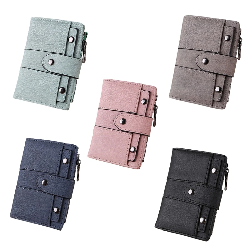 

Women's Retro PU Leather Wallet Female Short Credit Card Holder Coin Purse Trifold Wallets for Girls Ladies Hasp Mony Bag