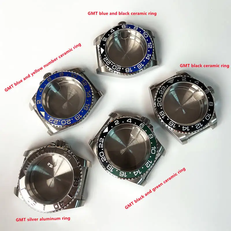 

Stainless Steel 40mm Sapphire Glass Watch Case Ceramic Bezel Ring Fit for RLX SUB GMT 2813 8215 2836 3804 8200 Movement