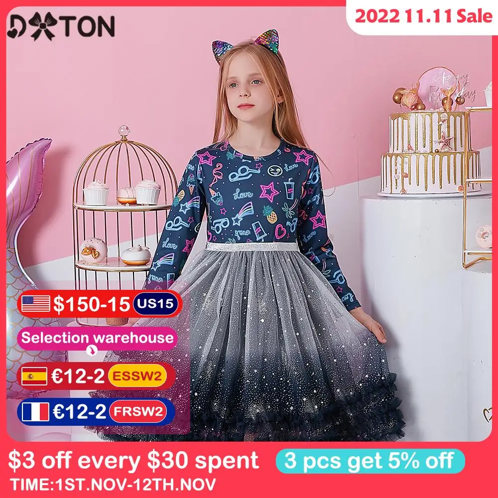 DXTON Long Sleeve Girls Dress Winter Cartoon Children Dress Patchwork Kids Birthday Party Clothing Girls Princess Tutu Dresses
DXTON Long Sleeve Girls Dress Winter Cartoon Children Dress Patchwork Kids Birthday Party Clothing Girls Princess Tutu Dresses