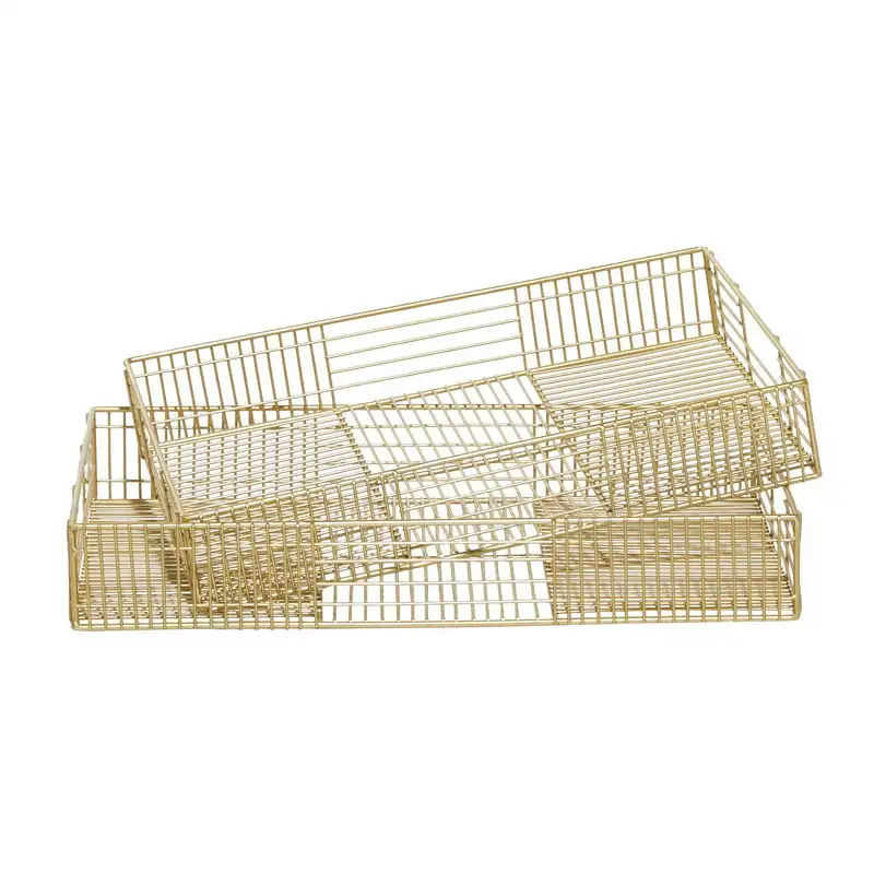 17", 19"W Gold Metal Wire Tray, 2-Pieces Cake Fruit Dessert Tray Snack Plate Kitchen Organizer
17", 19"W Gold Metal Wire Tray, 2-Pieces Cake Fruit Dessert Tray Snack Plate Kitchen Organizer