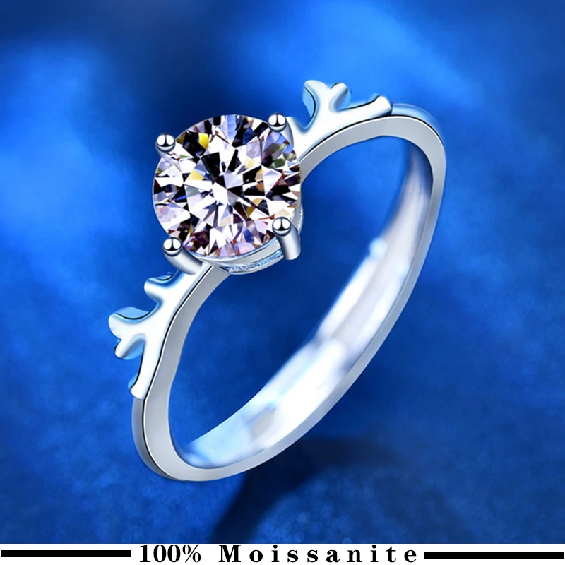 

Женское Обручальное кольцо с муассанитом 1,0 карата, белое золото 14 к, кольцо с бриллиантами для лаборатории, серебряные обручальные кольца, ...